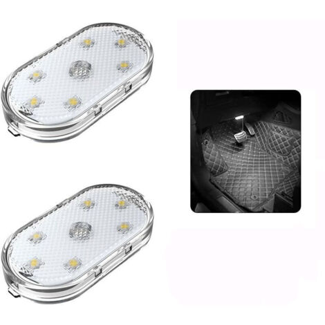 Pieces Car Trunk Light, Touch Magnetic Car Ceiling Light, Portable Car Interior Lighting for Car Truck Closet Camping Caravan (White Light) (1/4)