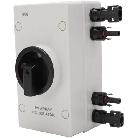 1000V 32A Solar PV DC Isolator Disconnect Switch, IP66 Waterproof Solar System Combiner Box Solar PV Isolator for RVs, Boats, Solar Power System A (1/4)