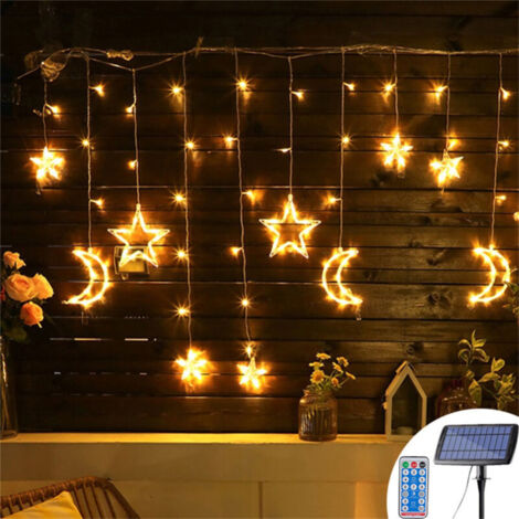 Moon Star Fairy Light Solar LED String Lights with Remote Control (1/4)