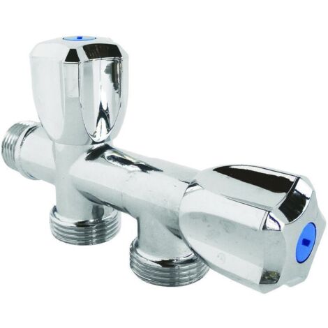 Double in-line washing machine tap - 3/4" (20/27) male - Somatherm