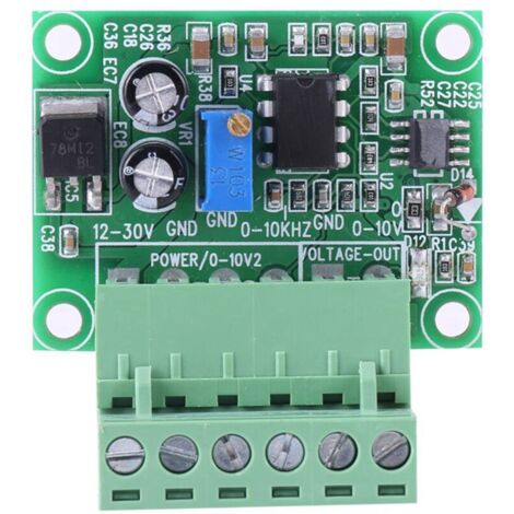 Frequency/voltage converter module 0-10 KHz to 0-10 V, Digital/analog F/V module, suitable for PLCs and frequency converters, signal inputs with coupling.