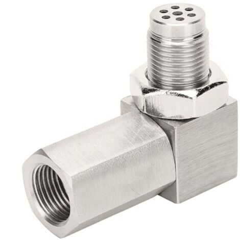 Oxygen sensor extension, M18 x 1.5, stainless steel, 90°, for eliminating the need for a catalytic converter, adapter for car/truck CEL Fix