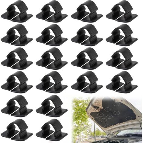 20 PCS Car Hood Insulation Pad Support Clip, Auto Plastic Hood Fastening Buckle Retainer, Car Hood Insulation Pad Support Clips, Black Thermal Insulation
