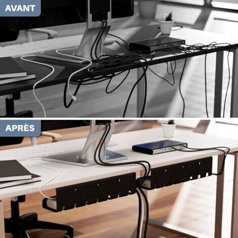 Desk Cable Management System (Set of 2) - Steel Desk Cable Management ...