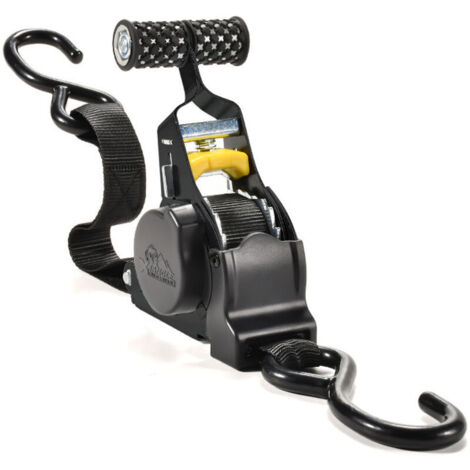 Retractable Ratchet Tie-Down Straps, Automatic Ratchet Straps, 680kg Breaking Strength, 3.3M Secure S-Hooks, Tie-Down Straps for Motorcycles, Kayaks and Trucks (1/4)