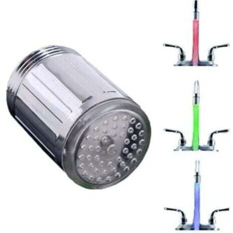 Colorful LED faucet, LED illuminated faucet spout, temperature-sensitive LED faucet with 3 colors, for restaurants, homes, hotels, bathrooms, kitchen accessories, durable (1/4)