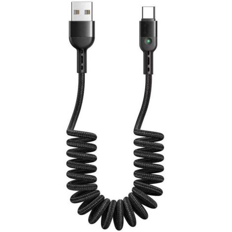 Coiled cable, elastic USB-C cable, retractable cable, QC 4.0 Type-C charging cable, spiral charging cable, car charging cable, compatible with S1 (1/4)