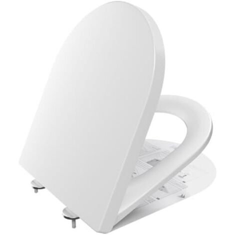 Soft-close toilet seat, D-shaped toilet seat, white toilet seat, quick-release toilet seat, toilet seat, family toilet seat, soft-close toilet seat