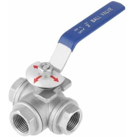 SUS304 stainless steel ball valve, three-way ball valve (DN15 1/2")