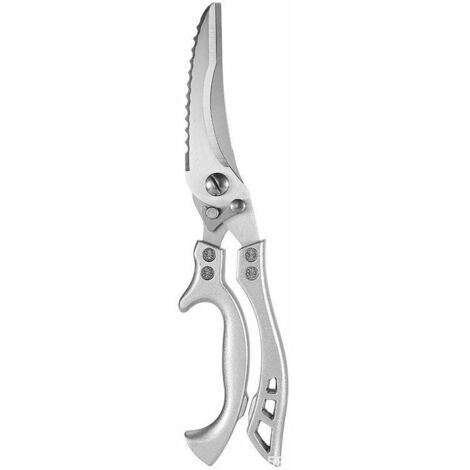 Powerful Multifunctional Stainless Steel Chicken Bone Scissors, Sharp Household Kitchen Scissors for Chicken Bones and Fish Bones with Aluminum Handle