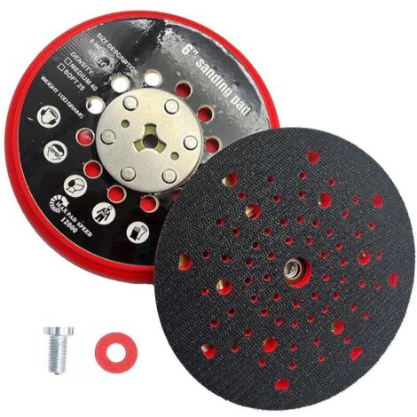 150mm Sanding Disc, Sanding Pad, Sanding Disc, Multihole Sanding Disc Compatible with Bosch RSM6045, GEX 34-150, and GEX 40-150 Electric Sanders, with Screw and Red Gasket (1/4)