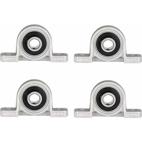 4 Pcs Block Bearings, 10mm Ball Bearings, Pillow Block Bearings, Flanged Bore Self-Mounting Support Self-Adjusting (1/5)