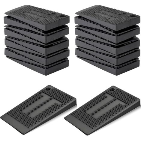 Set of 35 furniture leveling wedges, soft plastic wedges, waterproof and non-slip, stackable for furniture, cabinets, tables, chairs (black) (1/4)