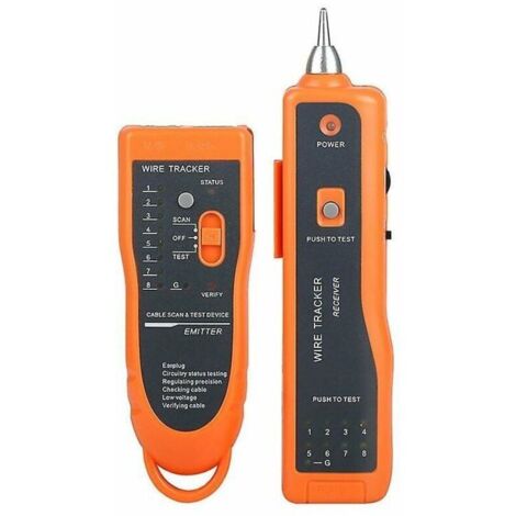 Cable tester, Xq-350 high-quality and useful LAN network cable tester, RJ11 RJ45 line search wire tracker (2 pcs) (1/4)