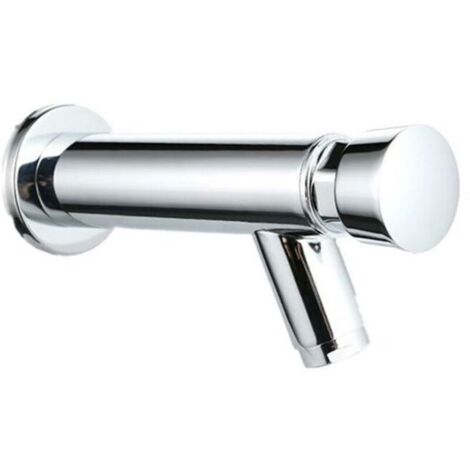 Modern bathroom sink with automatic closing mechanism in chrome-plated brass, (1/3)