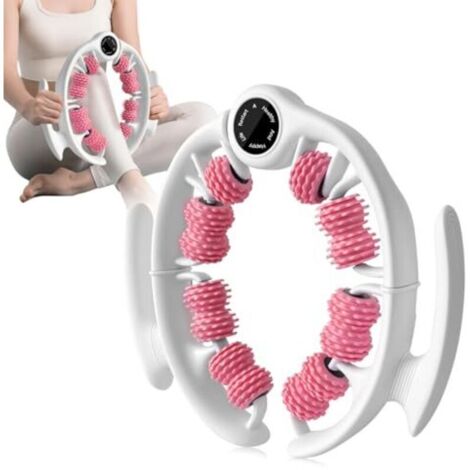 Manual anti-cellulite massager with removable rollers - Anti-cellulite massager for thighs, legs and buttocks, professional massage tool for lymphatic drainage (pink)