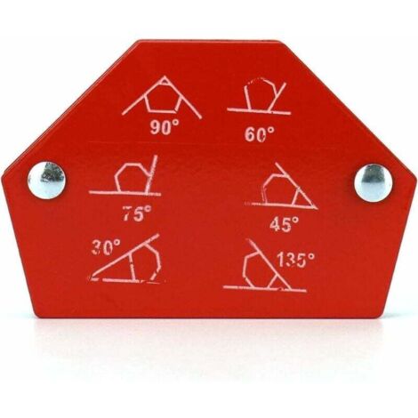 6-Piece Welding Magnet Set, Magnetic Welding Positioner, Welding Angle 30°/45°/60°/75°/90°/105°/120°/135°, Holding Force 6.8kg/15lbs - 11.3kg/25lbs