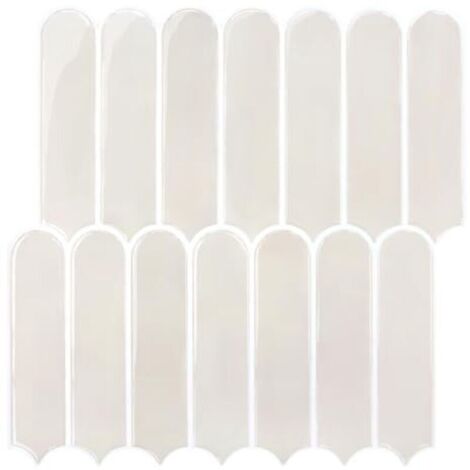 Thicker adhesive tiles for kitchen and bathroom, cream color, subway style, wall sticker (10 pieces, 30.5 x 30.5 cm)