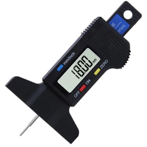 Depth Gauge, Tire Depth Gauge, Digital Tread Depth Gauge with LCD Screen, Measuring Range 0-25.4mm, Digital Depth Gauge for Car, Motorcycle, Truck