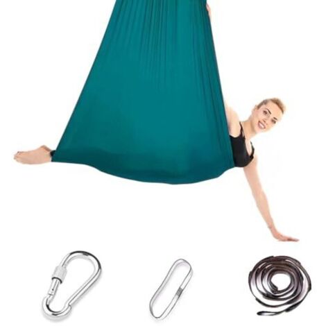 iPalamila Aerial Yoga Hammock Set, Aerial Yoga Swing, Nest Hammock, Yoga Hammock, 200 kg Maximum Load Capacity with Fixings, Anti-Gravity Exercises (Green, 150 x