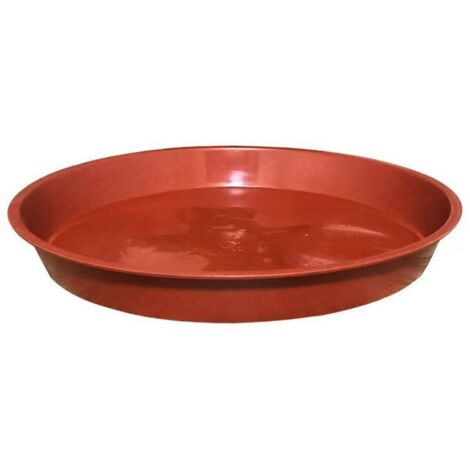Set of 10 Plant Saucers, Flower Pot Saucers, Planter Trays for Indoor and Outdoor Use, Garden - 23cm/Red