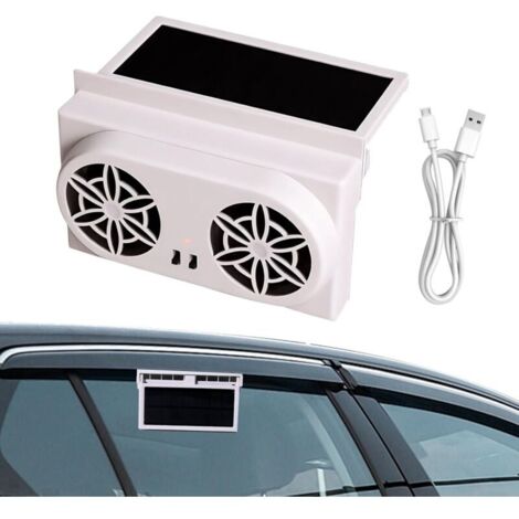 Car window fan, solar powered fan, 16 x 10 cm, exhaust cooling, energy-saving electric design, heat reduction function for (1/4)