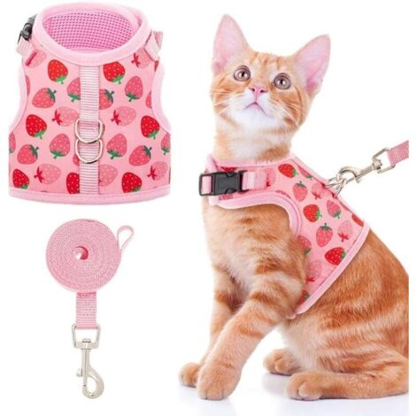 Escape-proof cat harness - stylish mesh walking harness for cats and dogs, adjustable for kittens, puppies and small animals