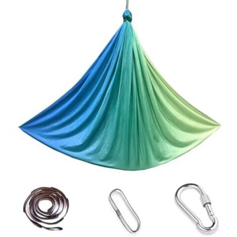 Aerial yoga hammock, 200 kg maximum load, Full Body (blue/green, 150 x 280 cm)