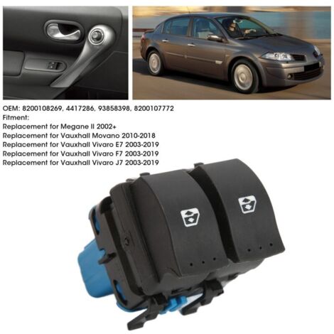 Main Window Switch Control Unit, Car Electric Window Control Switch 4417286 Door Replacement for Vivaro E7 2003-2019 (1/4)