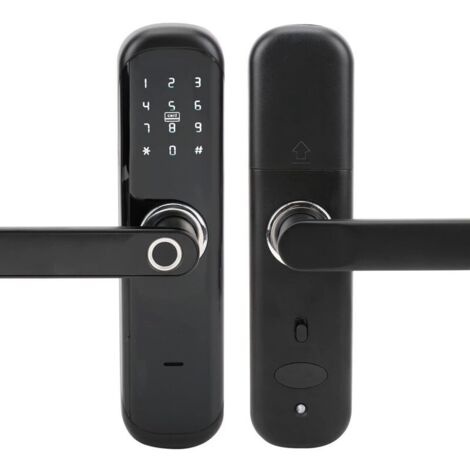 Smart keypad door lock, electronic lock with fingerprint handle, deadbolt door lock for home office, apartment, hotel