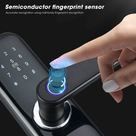 Image showcasing Smart keypad door lock, electronic lock with fingerprint handle ...