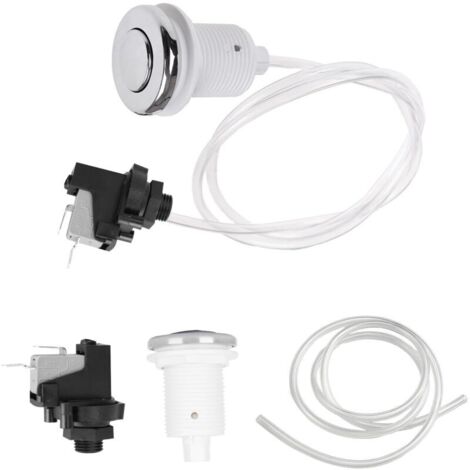 Air Push Button Switch, 250V Air Push Button Switch for Swimming Pool, Spa, Home, Massage Bathtub, On/Off, Steel Push Button for Spas and Pools