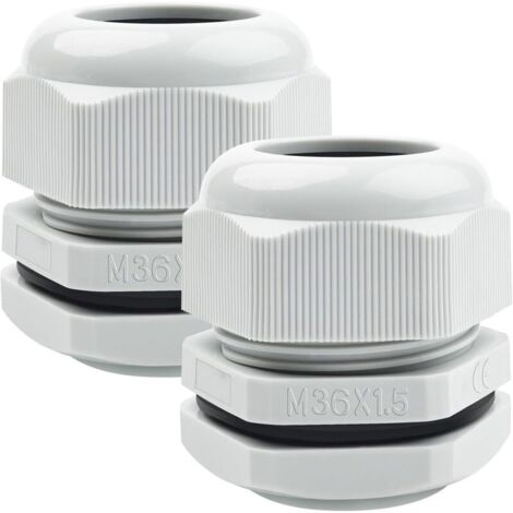 Pack of 2 IP68 waterproof M36 cable glands for junction boxes, distribution boxes, surface-mounted fuse boxes, electrical distribution cabinets