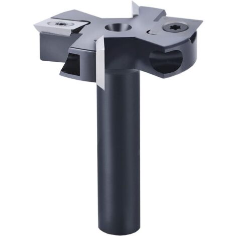 12mm Surface Router Bit, 45mm Shank, Cutting Diameter with 2+2 Inserts, Wood Router Bit, Planer Bit, Surface Finishing Bit, Ikodm (1/4)