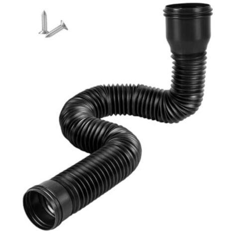 Gutter downspout outlet, gutter downspout extension, rainwater collection basin, downspout extension kit, flexible extensions for most gutter downspouts, black (1/4)