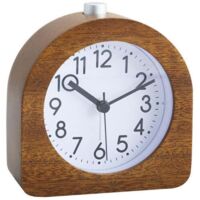Alarm clock with light, silent alarm clock, audible alarm clock, silent retro desk clock in solid wood, 96x44x101mm