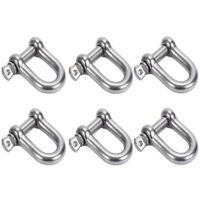 Pieces M6 D-Ring Shackle, 304 Stainless Steel D-Shackle, Lifting Shackle for Mountaineering, Hiking, Anchor Chain, Sailing