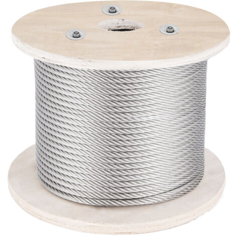 VEVOR 316-Edelstahlkabel, 152 m langes Edelstahldrahtseil mit 4 mm Durchmesser und 1x19-Konstruktion, 1496 kg Bruchfestigkeitsstahlkabel für Außengeländer, Terrassen, DIY-Balustraden (1/5)