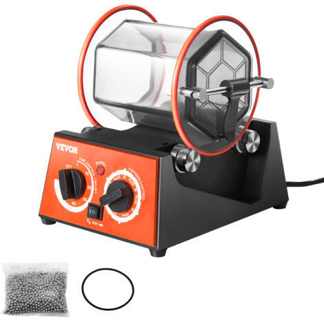 VEVOR Poliertrommel Schmuck-Poliermaschine 3 kg, Rotary Tumbler Oberflächenpolierer 60 W, Schmuck Polieren Dreh-Tumbler Einstellbare Zeit & Drehzahl Polierer Kugelmühle, für Gold, Silber usw. (1/5)