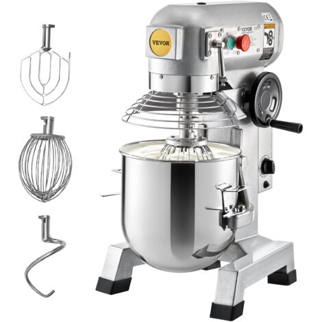 VEVOR Küchenmaschine Scheffler 1100W Knetmaschine, 33 L Küchenmaschine, Teigmaschine,3 Geschwindigkeiten, Inklusive, Knethaken, Flachrührer, Drahtseil, Knetmaschine mit Timerfunktion