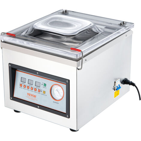 VEVOR Kammer-Vakuumierer 320 W Vakuumiergerät für feuchte Lebensmittel Fleisch Marinaden usw. kompakte Größe mit 32 cm Versiegelungslänge Anwendung in der privaten Küche und im gewerblichen Bereich