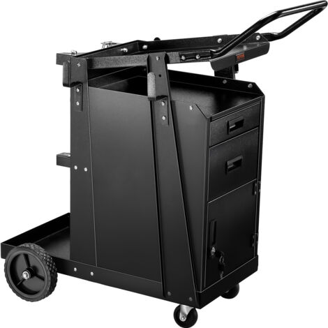 VEVOR Mobiler Werkstattwagen, Schweißwagen mit 2 Schubladen & abschließbarem Schrank, 158 kg Gewichtskapazität, 360° schwenkbare Räder, Schweißgerätewagen für MIG-Schweißgerät, Plasmaschneider (1/5)