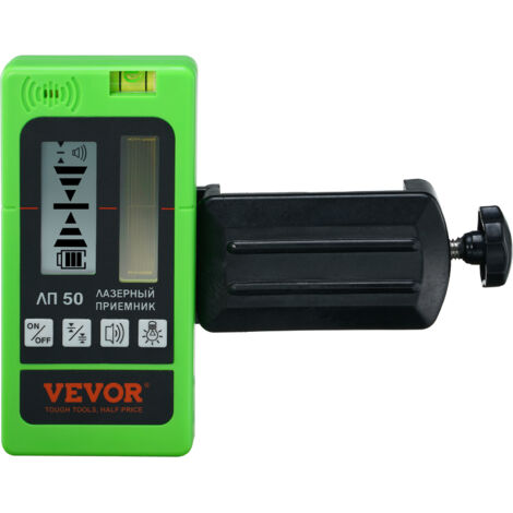 VEVOR Professional Laserempfänger 60m Reichweite Laserdetektor für Puls-Kreuzlinienlaser ±1,5mm Nivellierbereich 1,5-V-Batterien 20 Stunden Betriebszeit doppelte LCD-Display mit Hintergrundbeleuchtung (1/5)