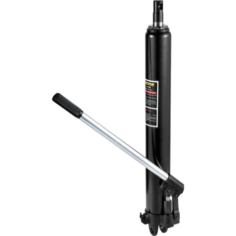 VEVOR Hydraulischer langer Rammheber, 3T/6600lbs Kapazität, mit Einzelkolbenpumpe und Gabelkopfsockel, manueller Hubarbeitsbühnenheber mit Griff, für Garagen/Ladenkräne, Motorhebevorrichtung,schwarz (1/5)