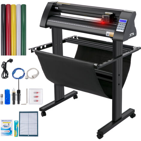 VEVOR Vinyl Schneideplotter Max. Papiereinzug 720 mm, Folienplotter Schneidkraft 500 g, Plotterschneider mit optisches Auge, Signmaster-Software, Schrittmotor, Plotter Halbautomatisch mit Ständer (1/5)