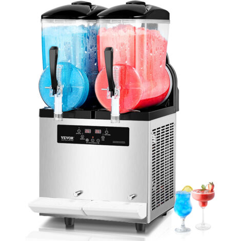 VEVOR kommerzielle Slusheis Maschine 12 L x 2 Doppeltank-Maschine für gefrorene Getränke, 96 Tassen Edelstahl Slush-Eis-Maschine mit Tastenfeld Softeis Maker für Partys Restaurants Cafes Bars (1/5)