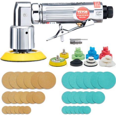VEVOR 58er-Set Druckluftschleifer 15.000 U/min Winkelschleifer 3 CFM Stabschleifer 90 PSI (6,2 bar) Mini Poliermaschine Schaumstoffpolster (2,5/5/7,6 cm) Ideal für Eisen Holz Kunststoff Metall Marmor (1/5)