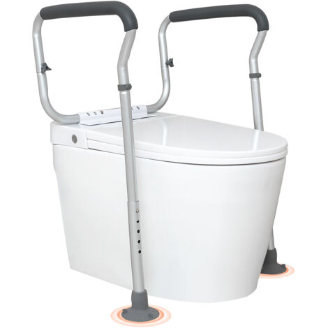 VEVOR Toiletten Aufstehhilfe Toilettensitzerhöhung Armlehne 45–55 cm / 67-77 cm Einstellbar, 136 kg Tragfähigkeit Robust WC Aufstehhilfe Toiletten Haltegriffe Toilettensitzerhöhung WC Haltegriff (1/5)