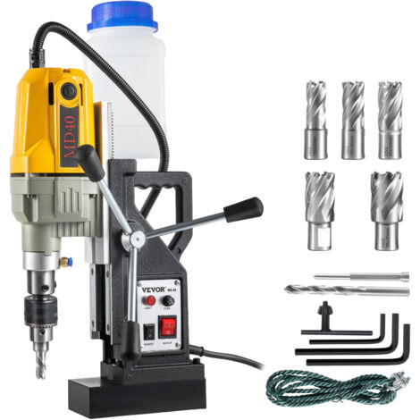 VEVOR 1100 W Magnetbohrer Magnetbohrmaschine 12000 N Elektrische Kernbohrmaschine Industrielle Bohrmaschine 580 RPM mit 7 Bohrer, Max. Tiefe 55 mm, für Schiffs-und Brückenbau Industrie Stahlbau (1/5)