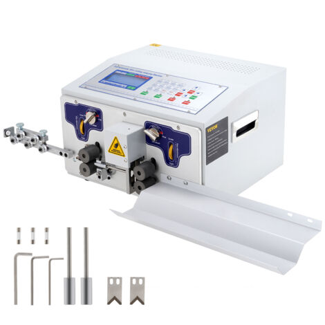 VEVOR Automatische Computer-Abisoliermaschine 300 W, Kabelschneidemaschine 1-100,000 mm, 220 V Drahtbiegemaschine Max. Kanaldurchmesser 10 mm, Kabelschälmaschine mit LCD Schirm und Richtmaschine (1/5)